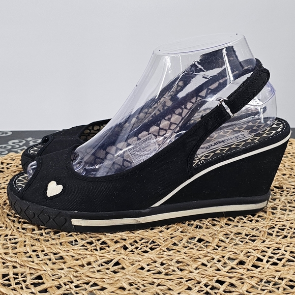 Sketchers Wedge Y2K Slingback Sandals Black Size 7 - Picture 3 of 13